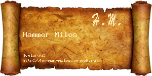 Hammer Milos névjegykártya